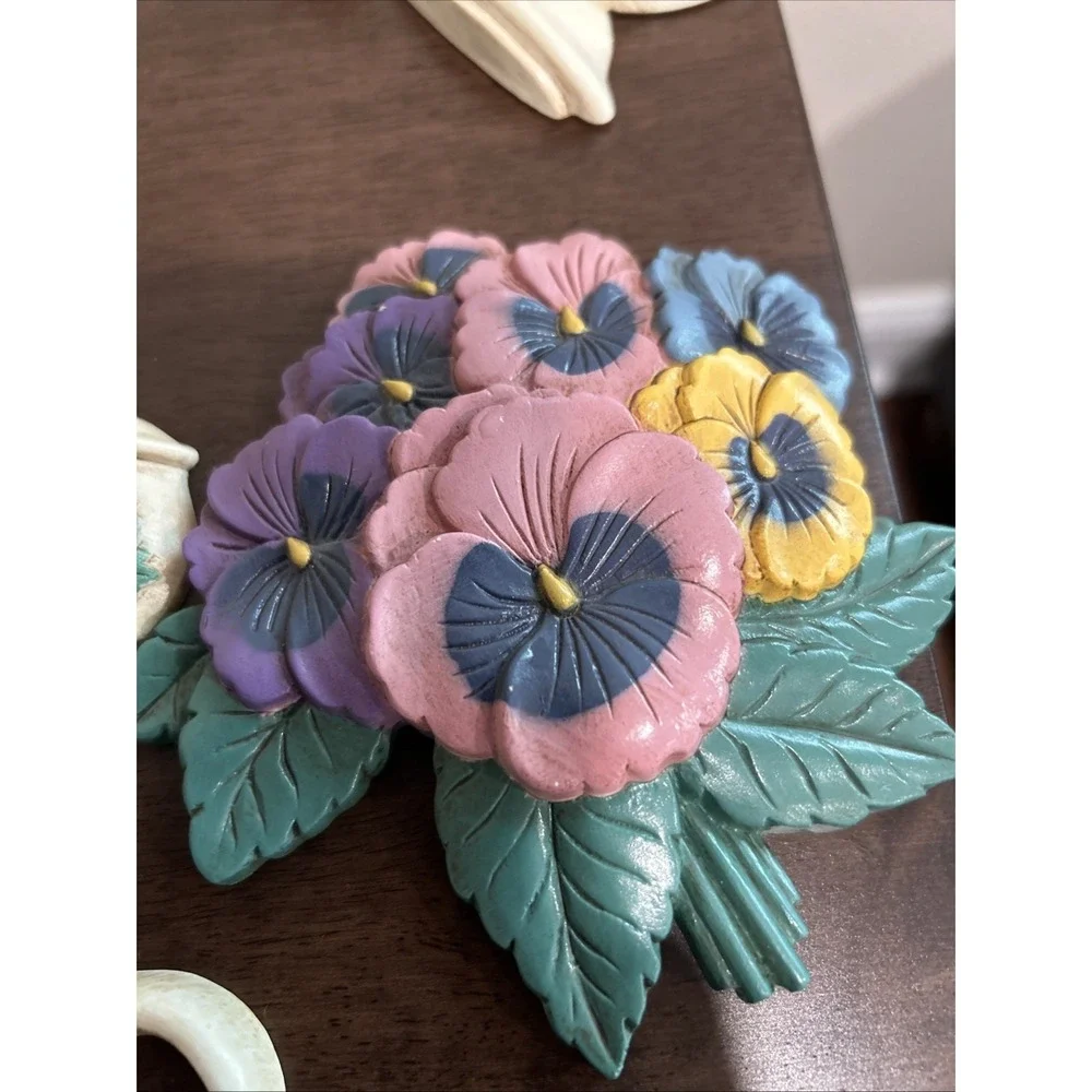 vintage home interiors Cottage Decor Kitchen Plaques Teapots Floral‎
